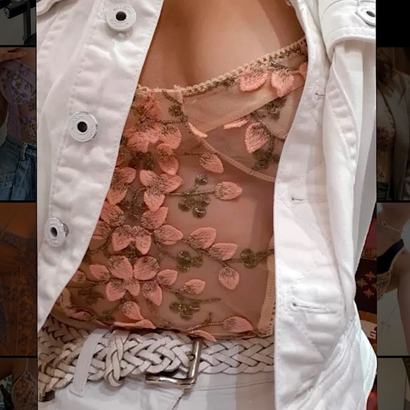 Lace Mesh Floral One Piece Bodysuit Lingerie Top - Picture 2 of 16